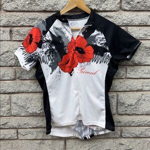 Primal  Cycling Shirt with Poppy Flowers